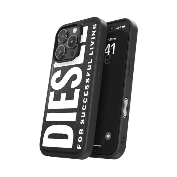 Diesel iPhone 16 Pro Uyumlu Magsafe Destekli Core Kalıplı Kılıf - Siyah/Beyaz