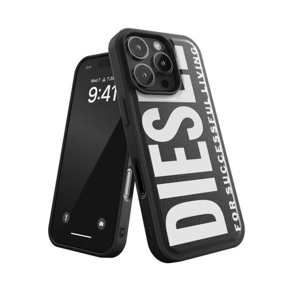 Diesel iPhone 16 Pro Uyumlu Magsafe Destekli Core Kalıplı Kılıf - Siyah/Beyaz