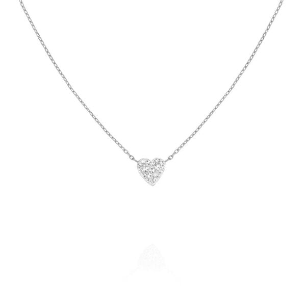 Rosefield JNPHS.J1320Gümüş Renk Pave Kalp  Çelik Kolye
