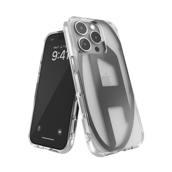 Diesel iPhone 16 Pro Uyumlu Oval D Mirror Şeffaf Kılıf - Şeffaf/Siyah