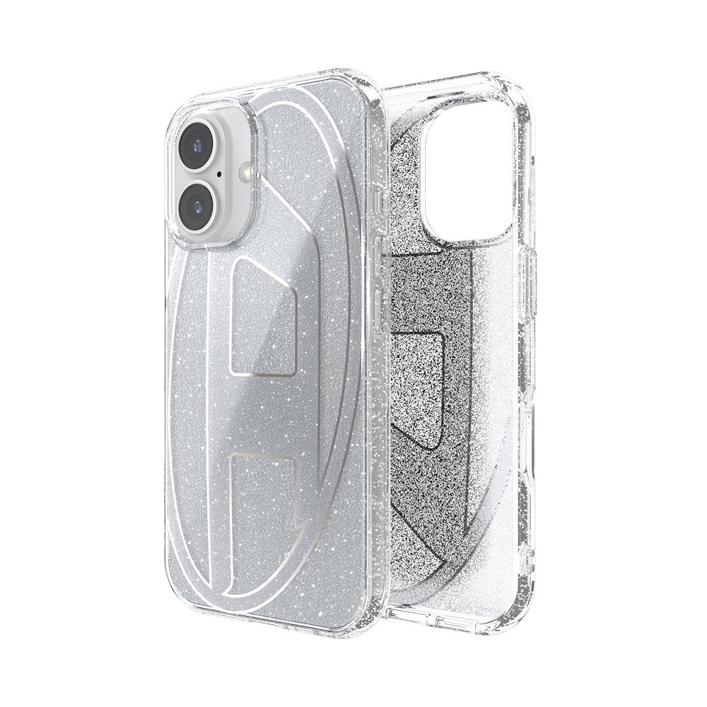 Diesel iPhone 16 Uyumlu Oval D Simli Kılıf - Gümüş