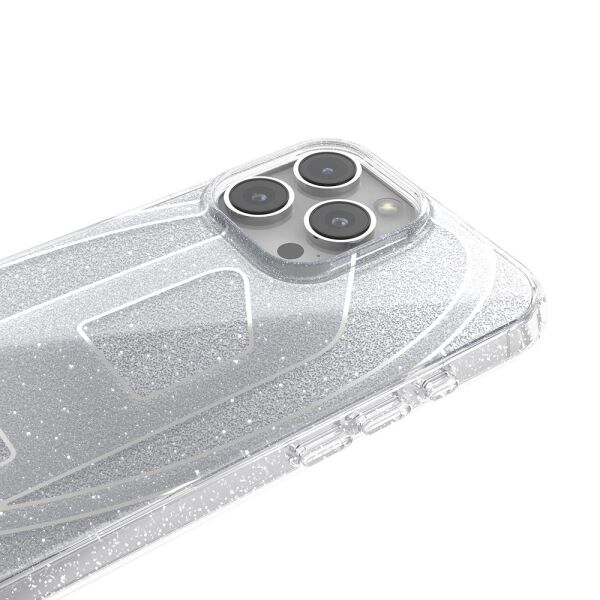 Diesel iPhone 16 Pro Max Uyumlu Oval D Simli Kılıf - Gümüş