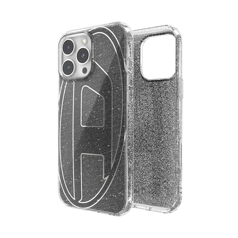 Diesel iPhone 16 Pro Max Uyumlu Oval D Simli Kılıf - Siyah