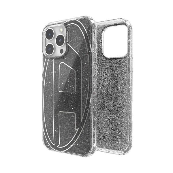 Diesel iPhone 16 Pro Max Uyumlu Oval D Simli Kılıf - Siyah