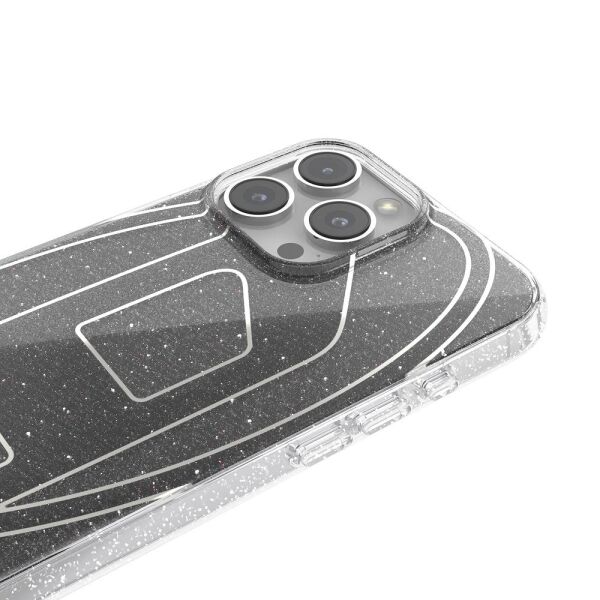 Diesel iPhone 16 Pro Max Uyumlu Oval D Simli Kılıf - Siyah
