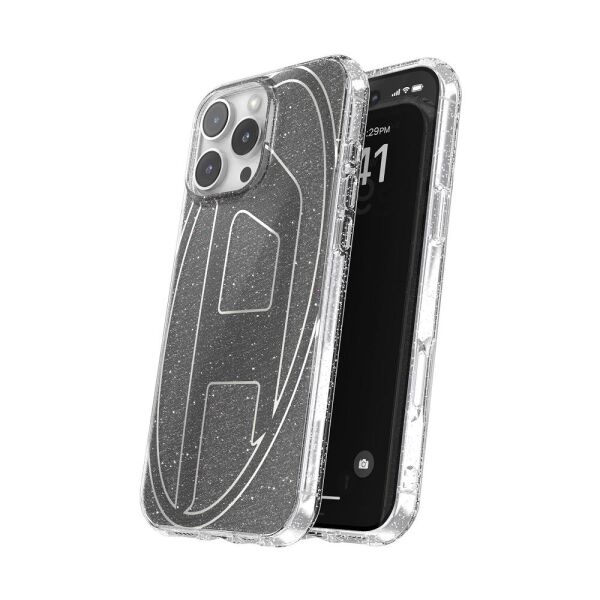 Diesel iPhone 16 Pro Max Uyumlu Oval D Simli Kılıf - Siyah