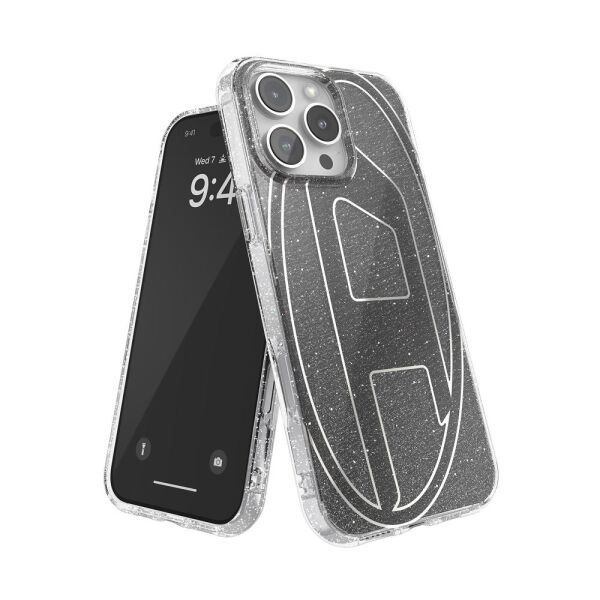 Diesel iPhone 16 Pro Max Uyumlu Oval D Simli Kılıf - Siyah