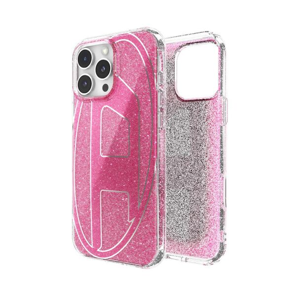 Diesel iPhone 16 Pro Max Uyumlu Oval D Simli Kılıf - Pembe
