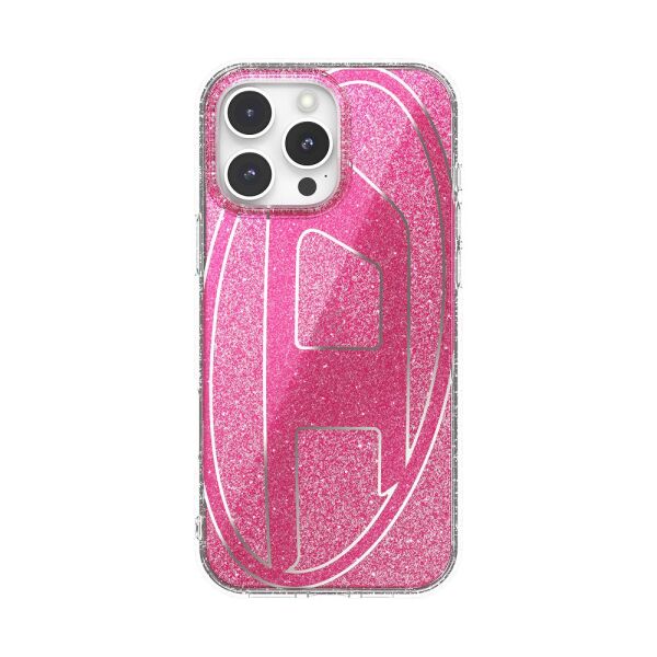Diesel iPhone 16 Pro Max Uyumlu Oval D Simli Kılıf - Pembe