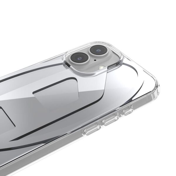 Diesel iPhone 16 Uyumlu Oval D Aynalı (Mirror) Kılıf - Gümüş