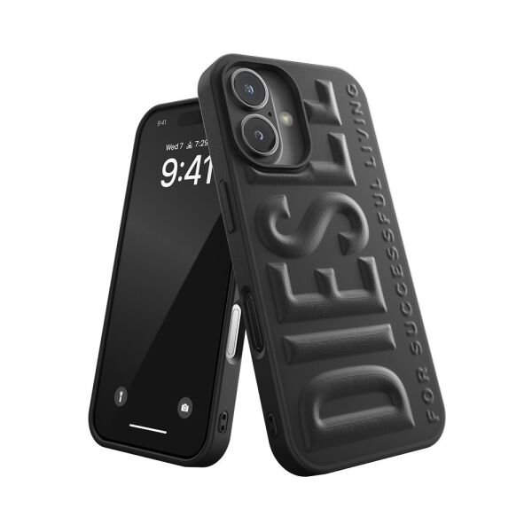 Diesel iPhone 16 Uyumlu 3D Biscotto Kılıf - Siyah