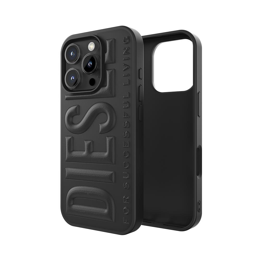 Diesel iPhone 16 Pro Uyumlu 3D Biscotto Kılıf - Siyah