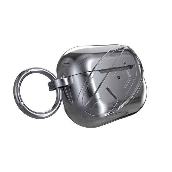 Diesel AirPods Pro / Pro 2 için Parlak Kılıf - Gümüş
