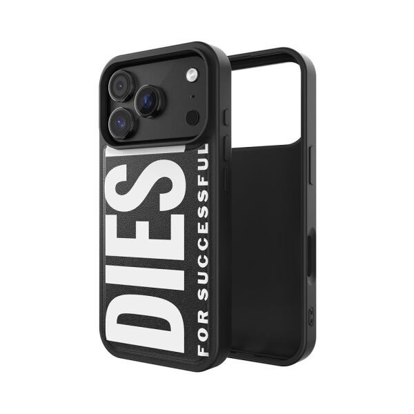 Diesel iPhone 17 Pro Uyumlu Magsafe Destekli Core Kalıplı Kılıf - Siyah/Beyaz