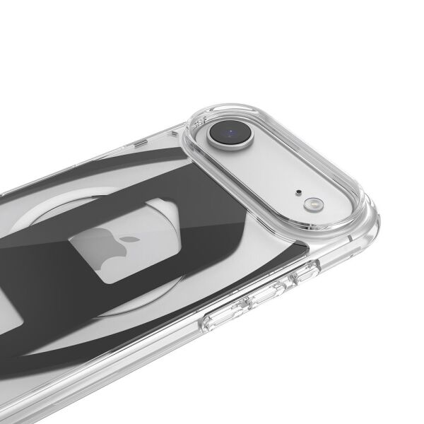 Diesel iPhone 17 Air Uyumlu Magsafe Destekli Oval D Metalik Kılıf - Siyah