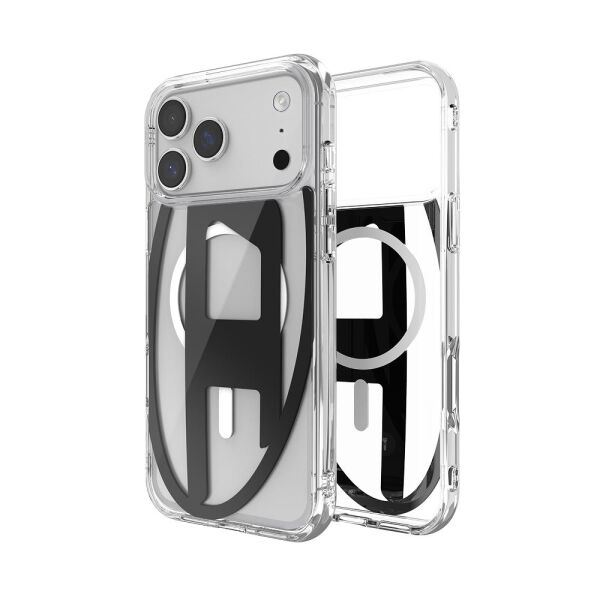 Diesel iPhone 17 Pro Max Uyumlu Magsafe Destekli Oval D Metalik Kılıf - Siyah