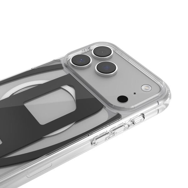 Diesel iPhone 17 Pro Max Uyumlu Magsafe Destekli Oval D Metalik Kılıf - Siyah