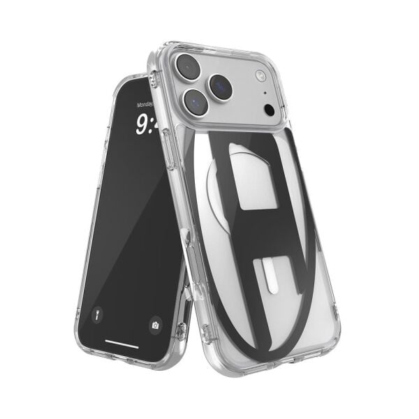 Diesel iPhone 17 Pro Max Uyumlu Magsafe Destekli Oval D Metalik Kılıf - Siyah