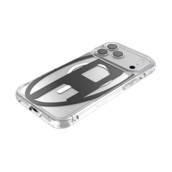 Diesel iPhone 17 Pro Max Uyumlu Magsafe Destekli Oval D Metalik Kılıf - Siyah