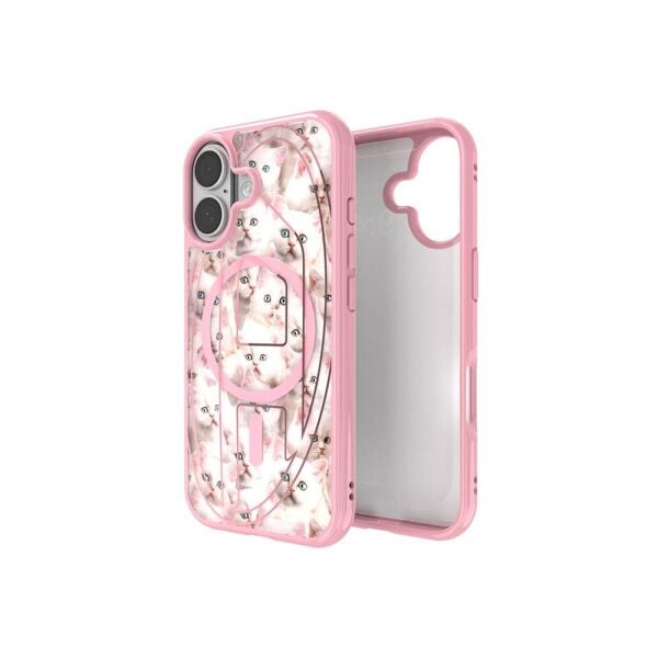 Diesel iPhone 17 Uyumlu Magsafe Destekli Oval D Kedi Desenli Kılıf - Pembe