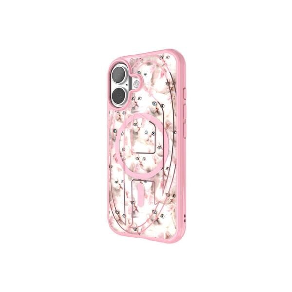 Diesel iPhone 17 Uyumlu Magsafe Destekli Oval D Kedi Desenli Kılıf - Pembe