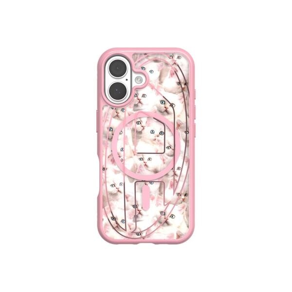 Diesel iPhone 17 Uyumlu Magsafe Destekli Oval D Kedi Desenli Kılıf - Pembe