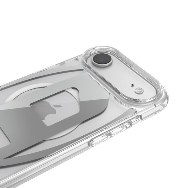 Diesel iPhone 17 Air Uyumlu Magsafe Destekli Oval D Metalik Kılıf - Gümüş