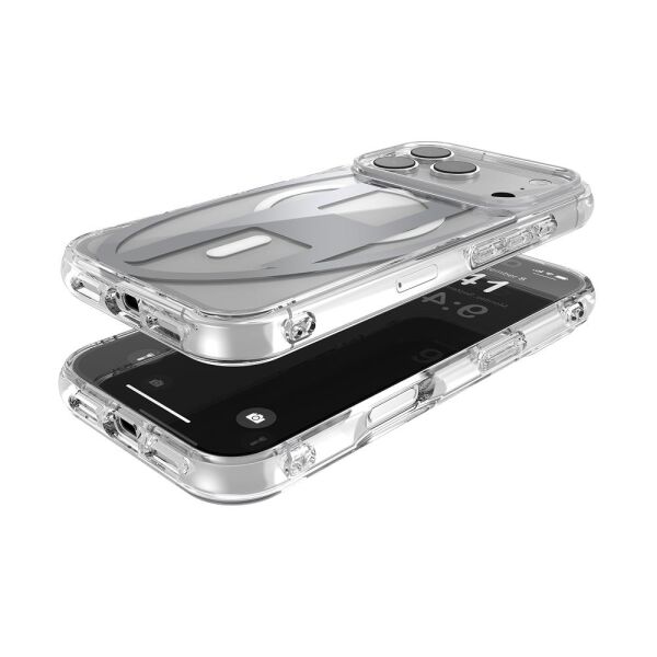 Diesel iPhone 17 Pro Uyumlu Magsafe Destekli Oval D Metalik Kılıf - Gümüş
