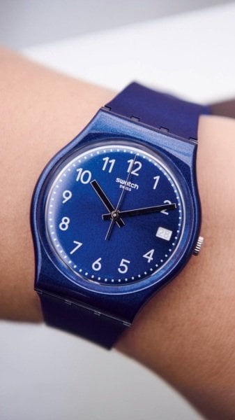 Swatch SILVER IN BLUE GN416 Unisex  Erkek Kol Saati