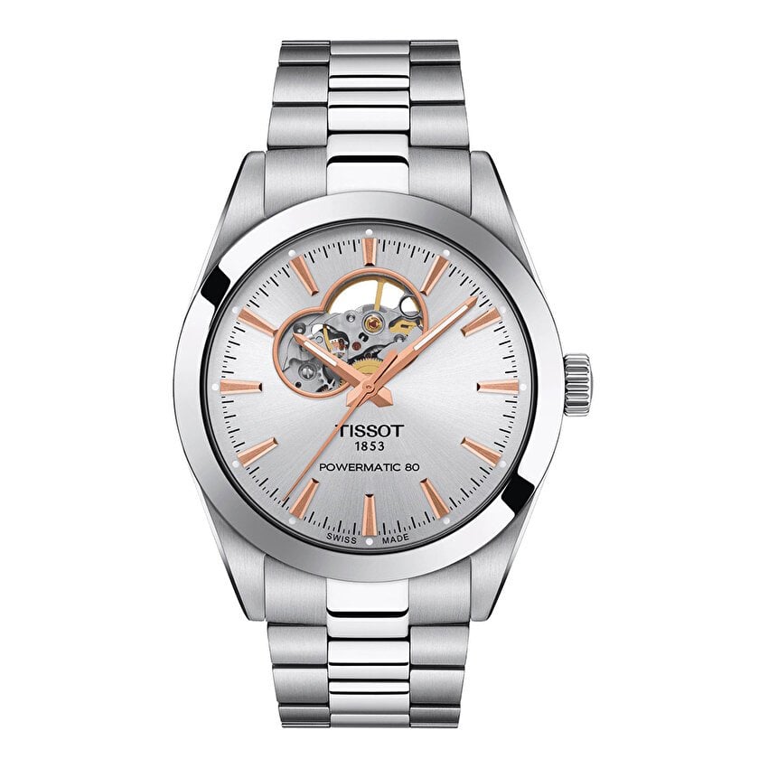 Tissot Yetkili Satıcı  Tissot Gentleman Powermatic 80 Open Heart T1274071103101 Erkek Kol Saati